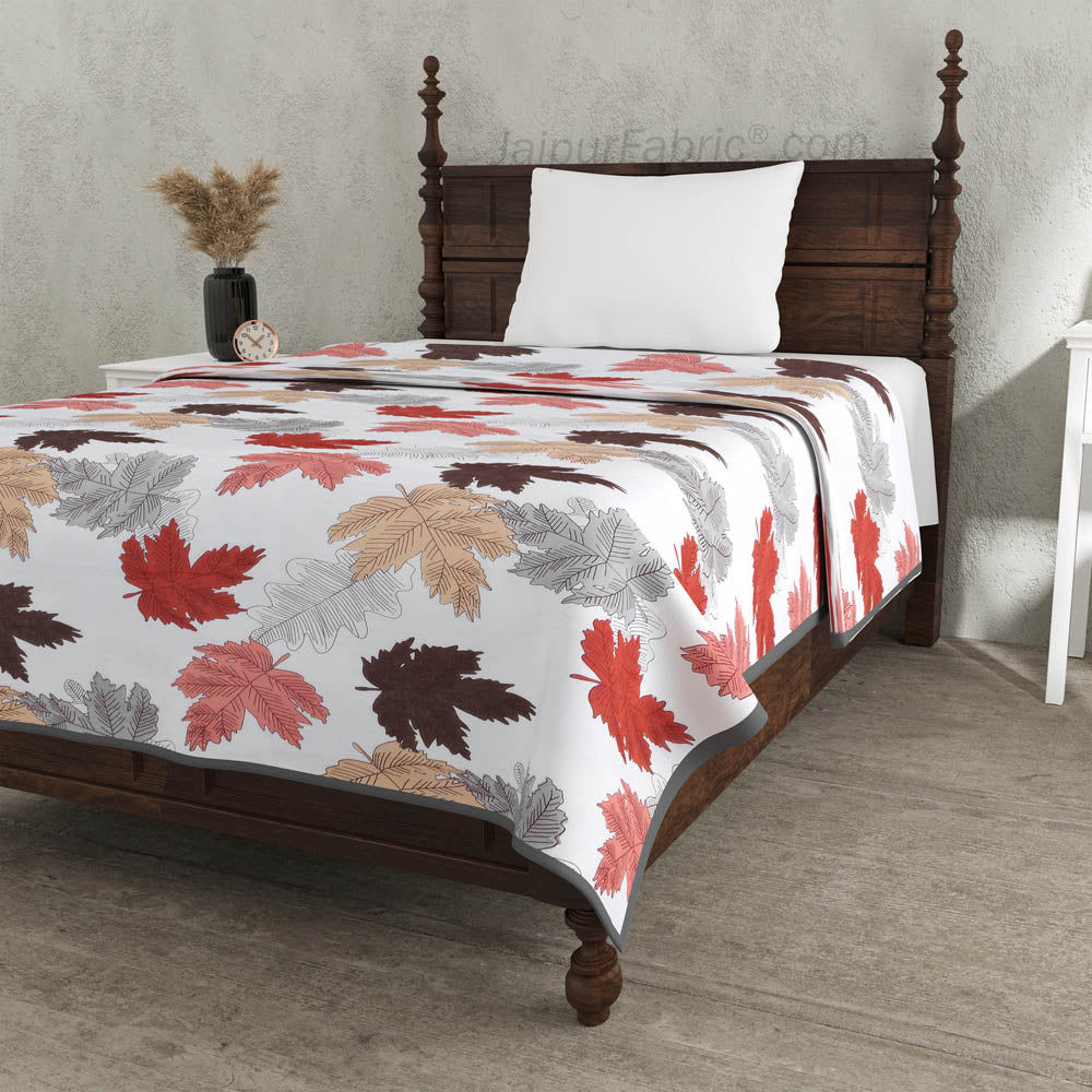 Maple Leaf Reddish Dohar Blanket